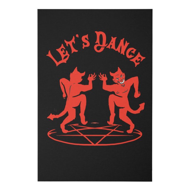 Satan Dance Baphomet Occult Satanism Faux Canvas Print (Front)