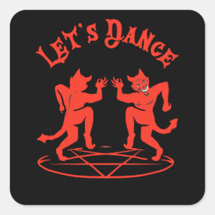 Satan Dance Baphomet Occult Satanism Square Sticker