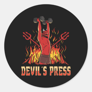 Satan Devil's Press Bodybuilding Classic Round Sticker