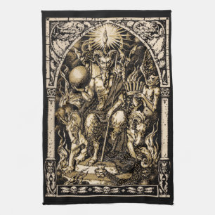 Satan Enthroned 16x24 on Twill Cotton - Towel