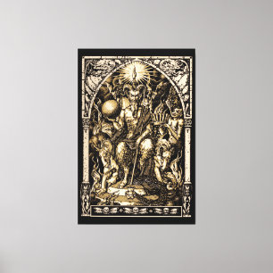 Satan Enthroned HUGE 40"x60" Canvas Print