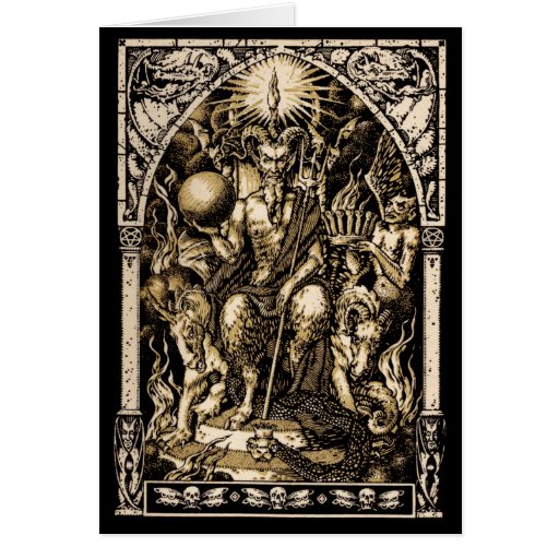 Satan Enthroned Winter Solstice Greeting Card | Zazzle