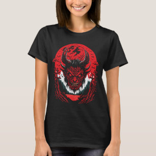 Satan Evil Face   Demon Head Graphic Design T-Shirt