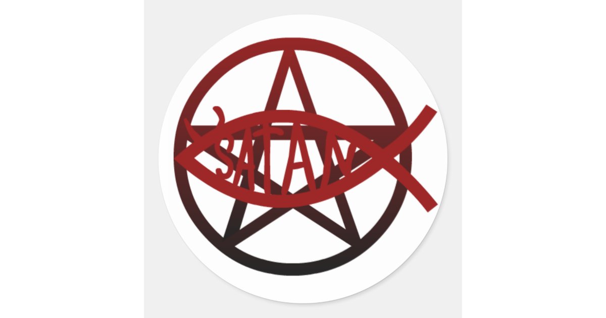 Satan Fish (Sticker) Classic Round Sticker | Zazzle