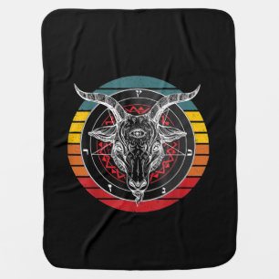 Satan Goat, Goat Gift Baby Blanket
