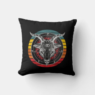 Satan Goat, Goat Gift Throw Pillow