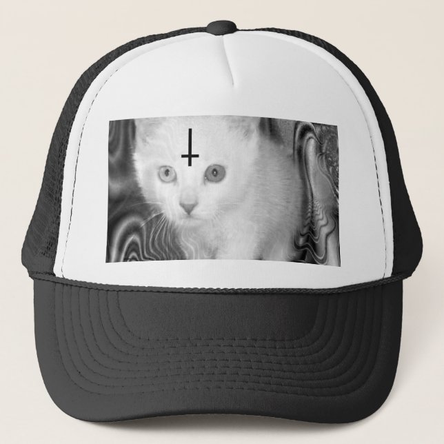 satan kitty trucker hat (Front)