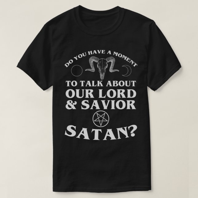 Satan Pentagram Funny Satanic Occult Gift  T-Shirt (Design Front)