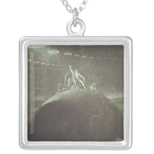 Satan presiding at the Infernal Council, 1824 Silver Plated Necklace (Front)