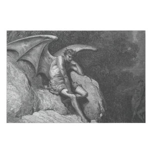 Satan Thinking Foam Core Faux Canvas Print