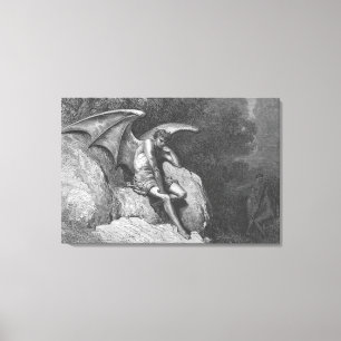 Satan Thinking Stretched Canvas Art