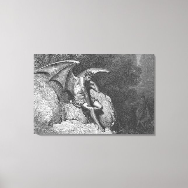 Satan Thinking Stretched Canvas Art (Front)
