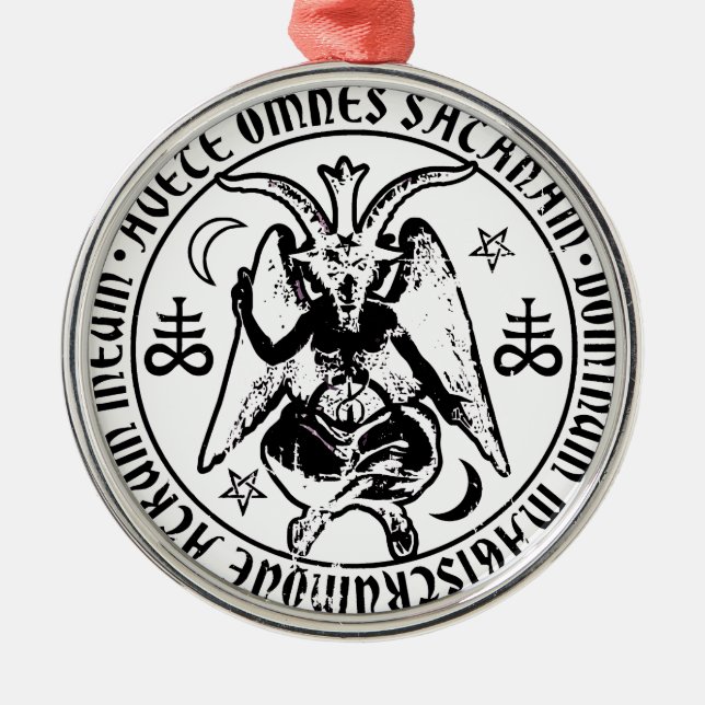 Satanic Baphomet Metal Ornament (Front)