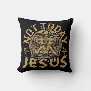 Satanic Baphomet Satan Not Today Jesus Tank TopIf  Throw Pillow