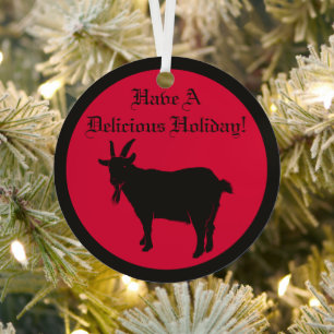 Satanic Black Goat Metal Ornament