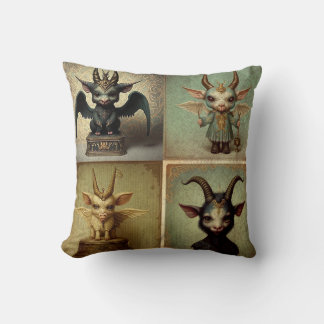 Satanic black goth underground baphomet. throw pillow