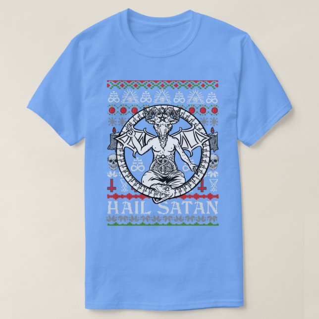 Satanic Christmas Hail Satan Ugly Sweater (Design Front)
