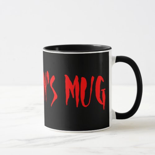 Satanic coffee mug with red devils fork