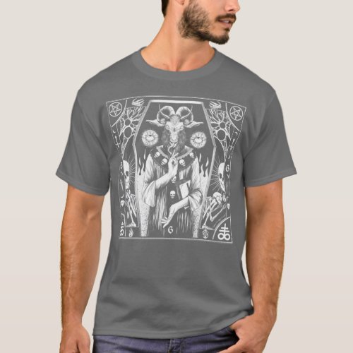 Satanic Dark Art Evil Pagan Goat 666 Pentagram Ba  T_Shirt