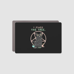 Satanic Demon Cat - Creepy Cute Pastel Goth Christ Car Magnet