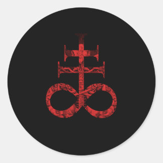 Satanic For Satanist Occult Leviathan Cross Baphom Classic Round Sticker