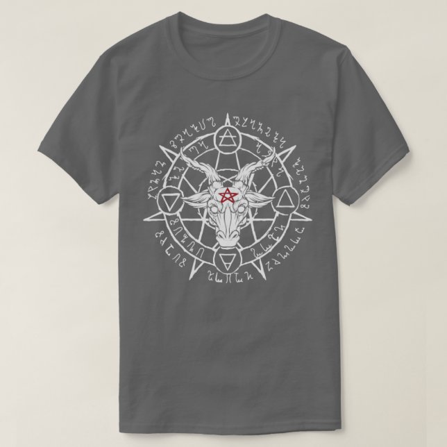 Satanic Goat Head Baphomet Devil Worshipper  T-Shirt (Design Front)