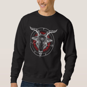 Satanic Goat Head Baphomet Lucifer Occult Pentagra Sweatshirt