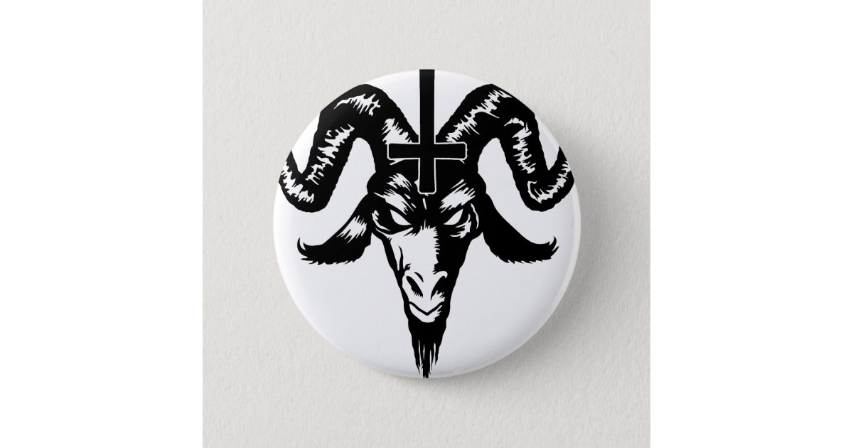 Pentagram Pin-Back Button Pin 6 Sizes Satan Satanic Baphomet Black Death  Metal