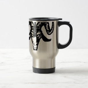 Satanic Goat Head with Cross (black) Travel Mug