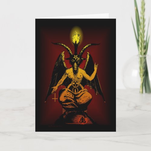 Satanic Goat Winter Solstice Greeting Card