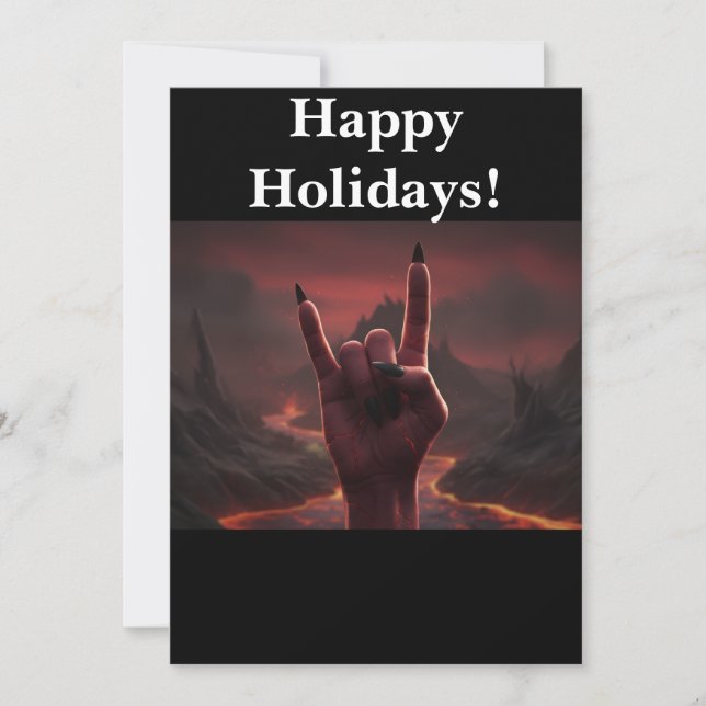 Satanic Happy Holidays Holiday Card (Front)