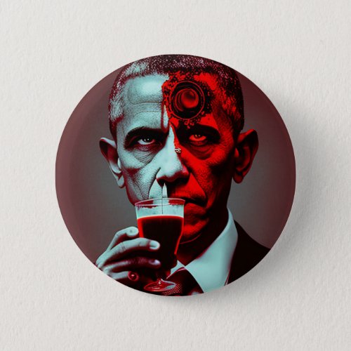 Satanic Obama Drinks the Blood of America Square S Button