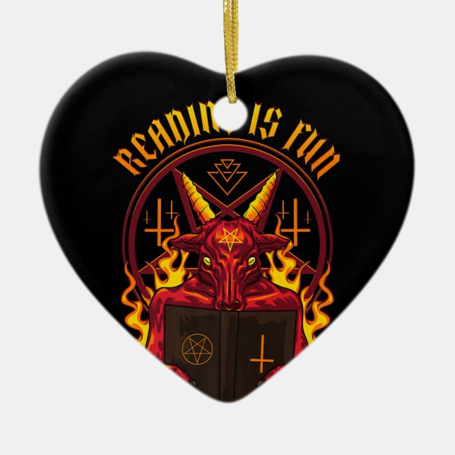 Satanic Pagan Goat Premium Ceramic Ornament (Front)