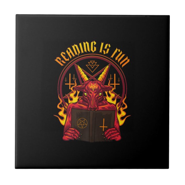 Satanic Pagan Goat Premium Ceramic Tile (Front)