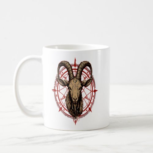 Satanic Pentagram Goat Head Occult Baphomet Atheis Coffee Mug