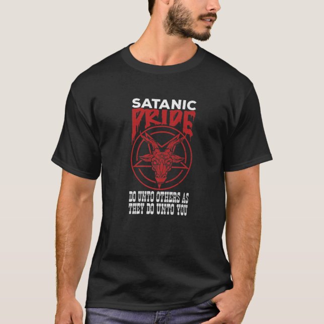 Satanic Pride Baphomet Seal Satan Lucifer Occult P T-Shirt (Front)