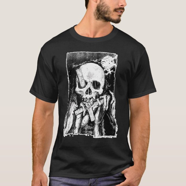 Satanic Priest Grim Reaper Lucifer Occult Inverted T-Shirt (Front)