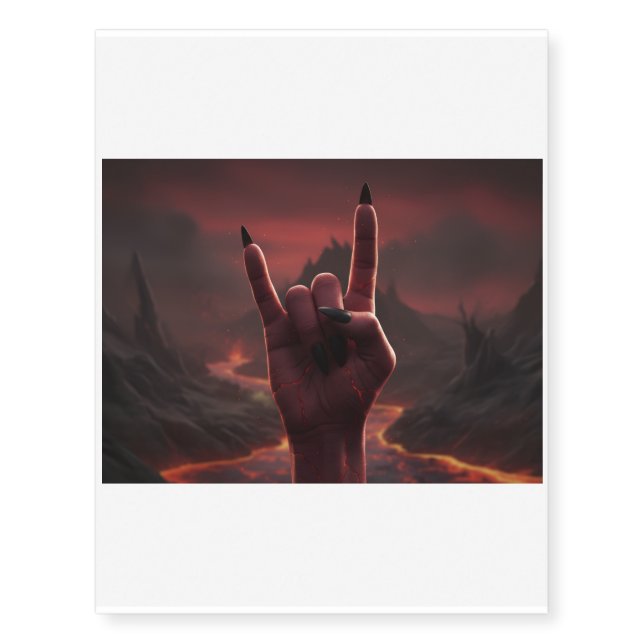 Satanic Salute Temporary Tattoos (Front)
