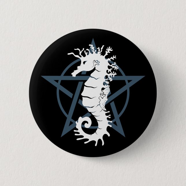 Satanic Seahorse Button (Front)