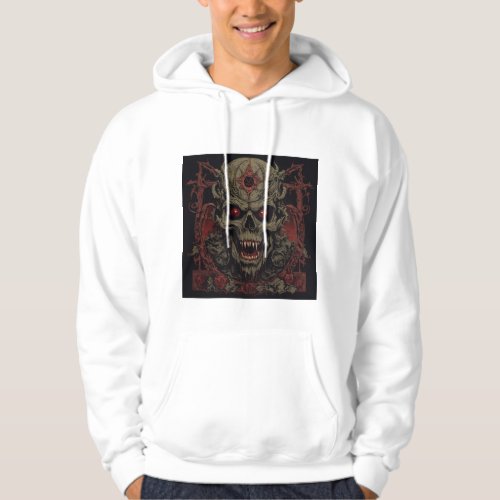 Satanic Symbols Angry Zombie Face T_Shirt Design Hoodie