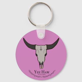 Satanic temple Cow skull Keychain