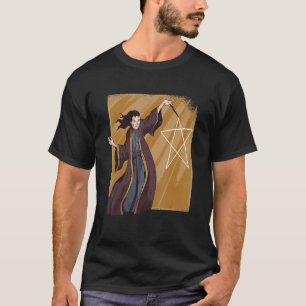 Satanic Wizard Pentagram Stick T-Shirt