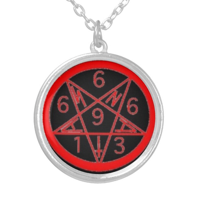Satanigram Silver Plated Necklace (Front)