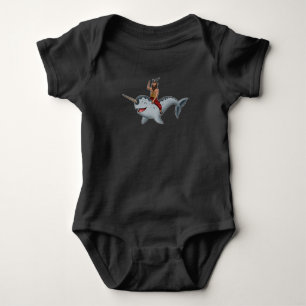 Satanism Hail Satan Gifts 666 Narwhal Baphomet Baby Bodysuit