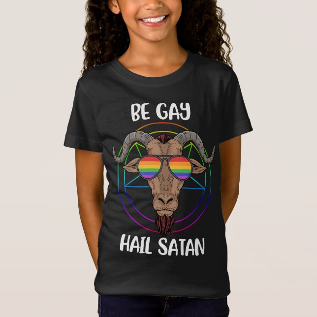 Satanism LGBT Satan Gay Pride Homosexual T-Shirt (Front)