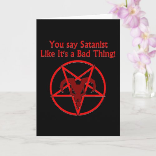 Satanist Bad Thing Dark Humor Goat Pentacle Card