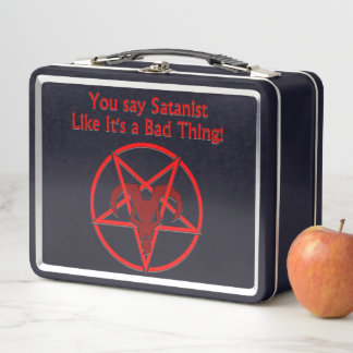 Satanist Bad Thing Dark Humor Goat Pentacle Metal Lunch Box