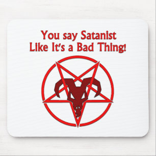 Satanist Bad Thing Dark Humor Goat Pentacle Mouse Pad