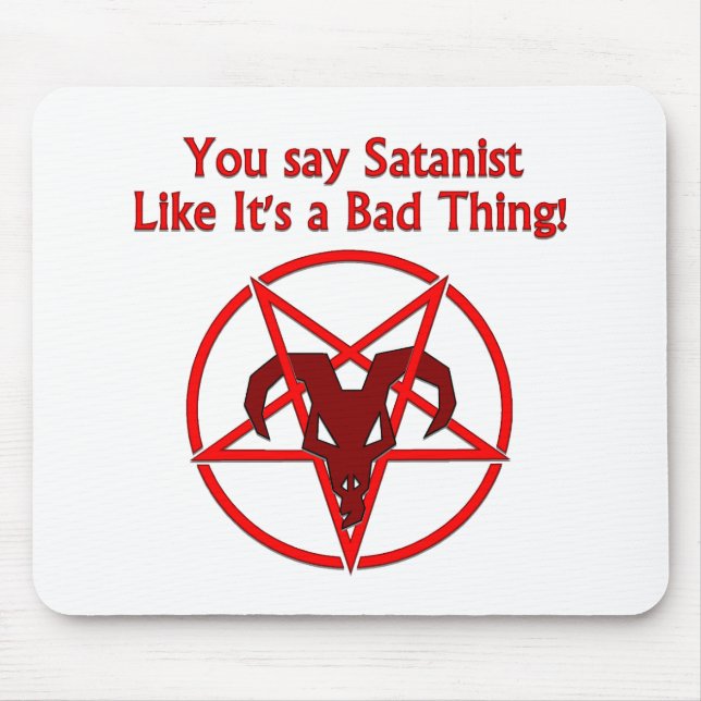 Satanist Bad Thing Dark Humor Goat Pentacle Mouse Pad (Front)