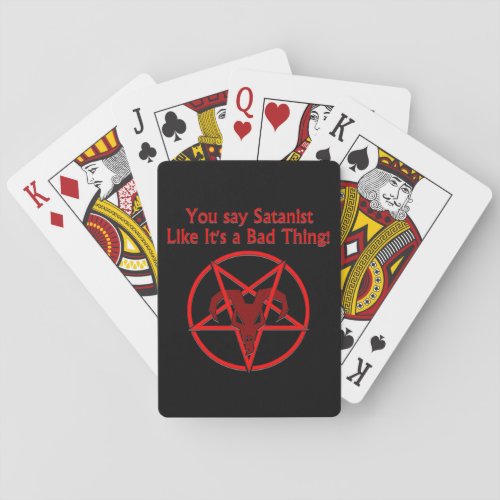 Satanist Bad Thing Dark Humor Goat Pentacle Playing Cards